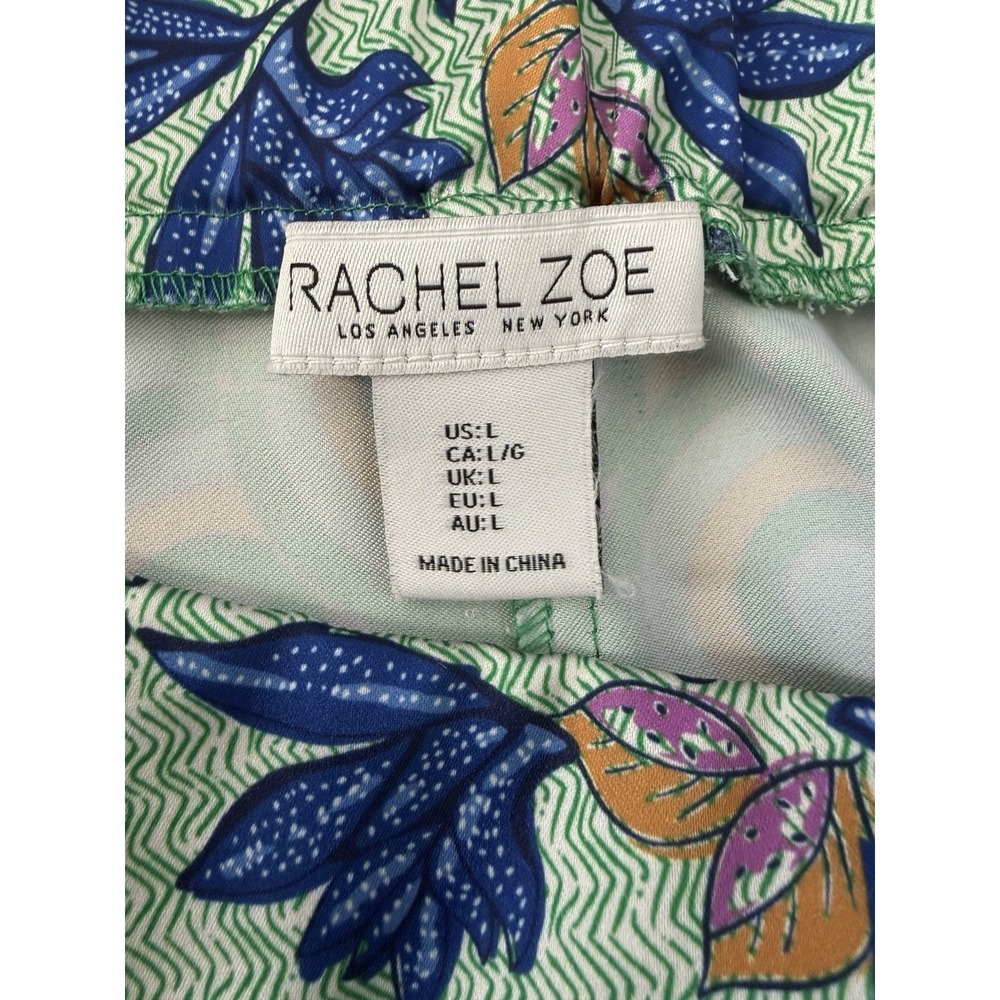 Rachel Zoe Patchwork Palazzo Pants Sz L Wide Leg • Scarf Print Resort Wear Boho - Picture 7 of 12